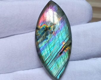Collection PCs Spectrolite Labradorite Cabochon Marquise : Pierre précieuse de feu violet (38,65 carats)