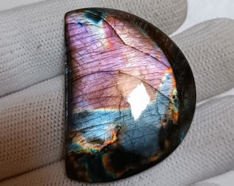 Cabochon de labradorite de feu violet : pierre précieuse en vrac faite main, 85,90 carats