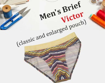 Victor Men's Brief with classic and enlarged pouch Downloadable Sewing Pattern PDF-pattern Instant Download PDF