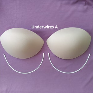 Nude/lichtbeige ingestikte BH-CUPS Balconettevulling met bijbehorende beugels Perfect voor lingerie Badmode Naaien Voorgevormde cups DBBN58