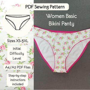 Women Basic Bikini Panty - Downloadable Sewing Pattern - PDF-pattern - Instant Download PDF
