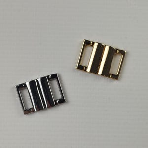 Sujetador de 10 mm (3/8") con cierre frontal sin níquel - Cierre de gancho para bikini - Plateado u dorado para sujetadores, trajes de baño y lencería - Fabricado en la UE