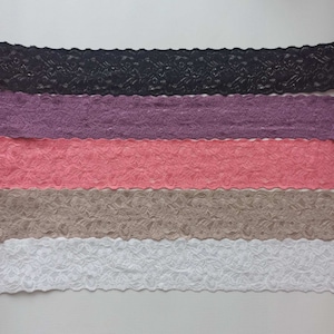 2.5&quot; or 6cm Wide Stretch Lace - 1 Metre - Stretch Lace Ribbon, Lace Elastic Headbands