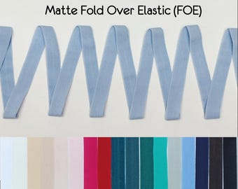 Elastico pieghevole opaco da 5/8" (15 mm), elastico pieghevole morbido, FOE, prodotto nell'UE