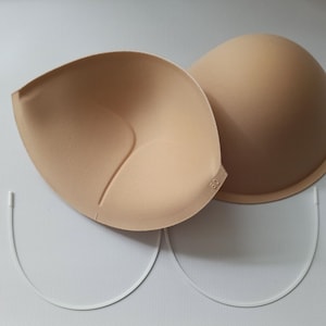 Nude/beige ingestikte BH-CUPS Push-up met bijbehorende beugels Perfect voor lingerie Badmode Kleermakerij Zachte voorgevormde cups van schuim DBBC45
