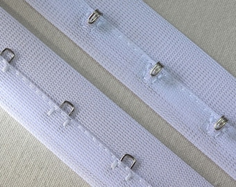 Hook And Eye Tape Trim, Nylon Fabric, Non-Rust, Corset Costume, Small Silver Metal Hook and Eyes and White or Black Nylon Trim