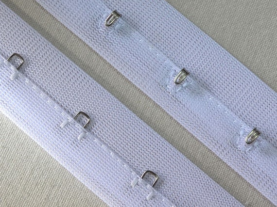 Hook and Eye Tape Trim, Nylon Fabric, Non-rust, Corset Costume, Small  Silver Metal Hook and Eyes and White or Black Nylon Trim 