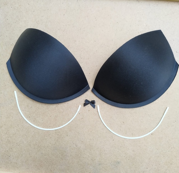 Black Sew in BRA CUPS Pads Push up With Corresponding Underwires