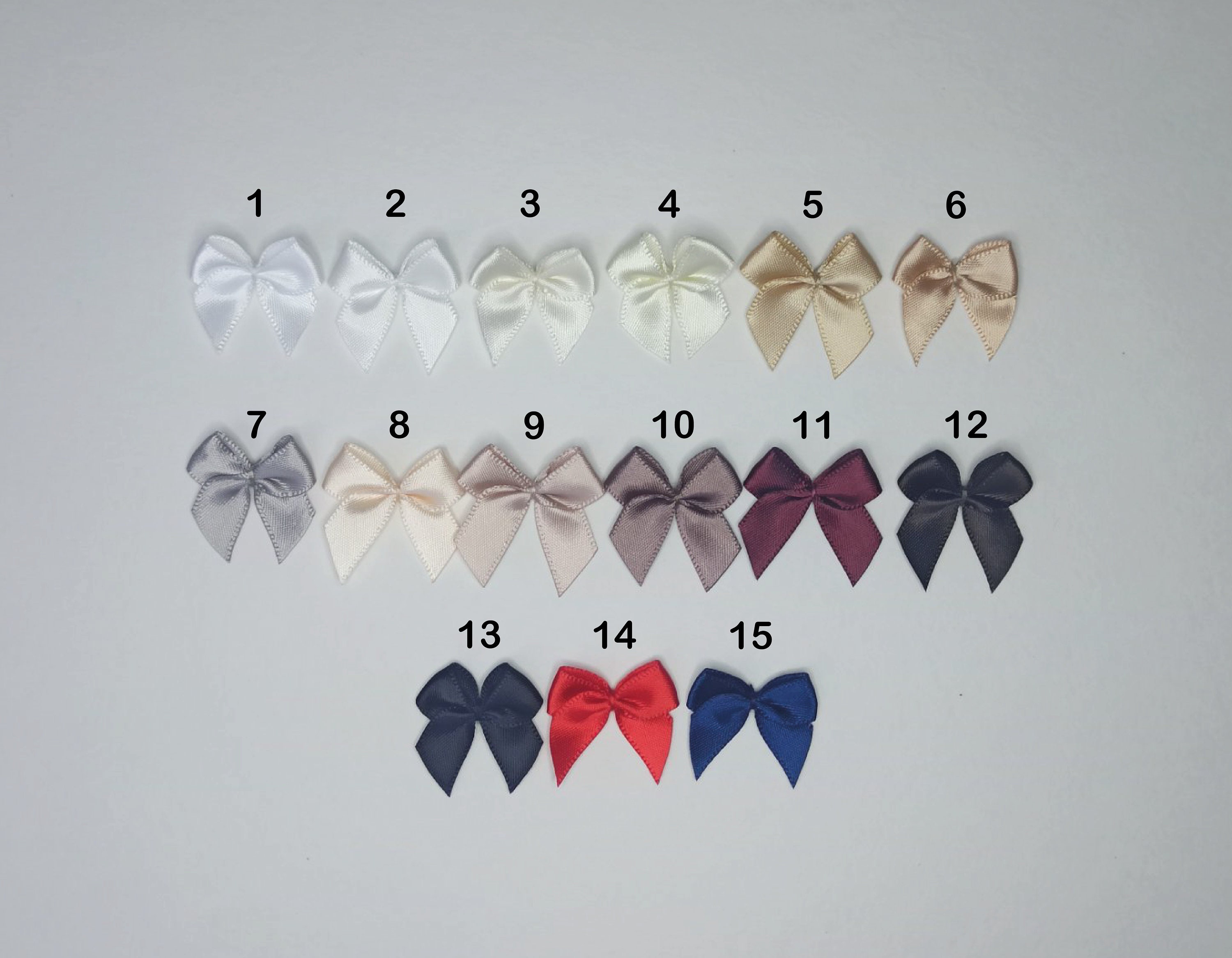 50 Pcs Hand Satin Ribbon Bows DIY Craft Supplie Wedding Party Decor Gift  Packing Bowknots Sewing Headwear Accessories Appliques 