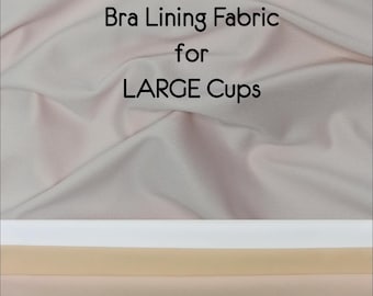 Soft Bra Lining - Non-sheer Non-stretch Fabric for LARGE Cups - Bra base lining, Non stretch cup lining - Made in EU