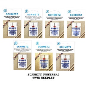 Schmetz Universal Twin Needles Domestic Sewing Machine Needles For Home Use 130/705H ZWI