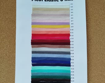 3-5-10 m Picot Elastic 8 mm or 1/3 inch wide Picot Elastic Lingerie Making Supplies Lingerie Sewing