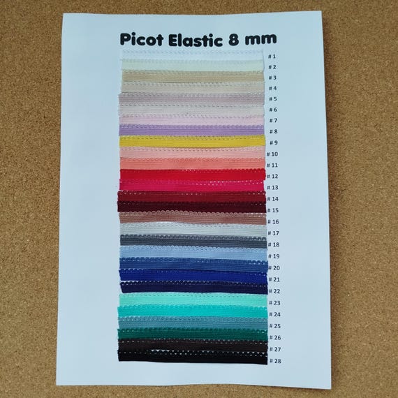 3-5-10 m Picot Elastic 8 mm or 1/3 inch wide Picot Elastic Lingerie Making Supplies Lingerie Sewing