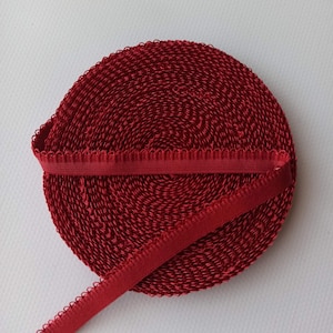 Dark Red Picot Elastic 13 mm or 1/2 inch wide Picot Elastic Bra/Lingerie Making Bramaking Elastic, Lingerie Sewing