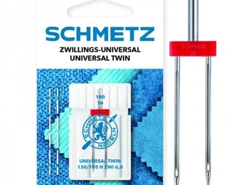 ORIGINAL Schmetz Aguja doble universal extra ancha 6.0/100 o 8.0/100