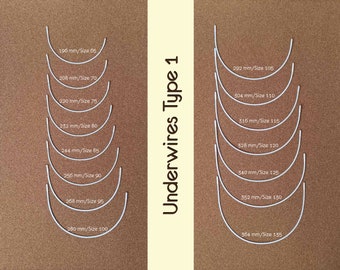 Standard Classic Type 1 Underwires - Regular Style - Day Bra Underwire - Made in EU - Bra Making Replacement - DBT1