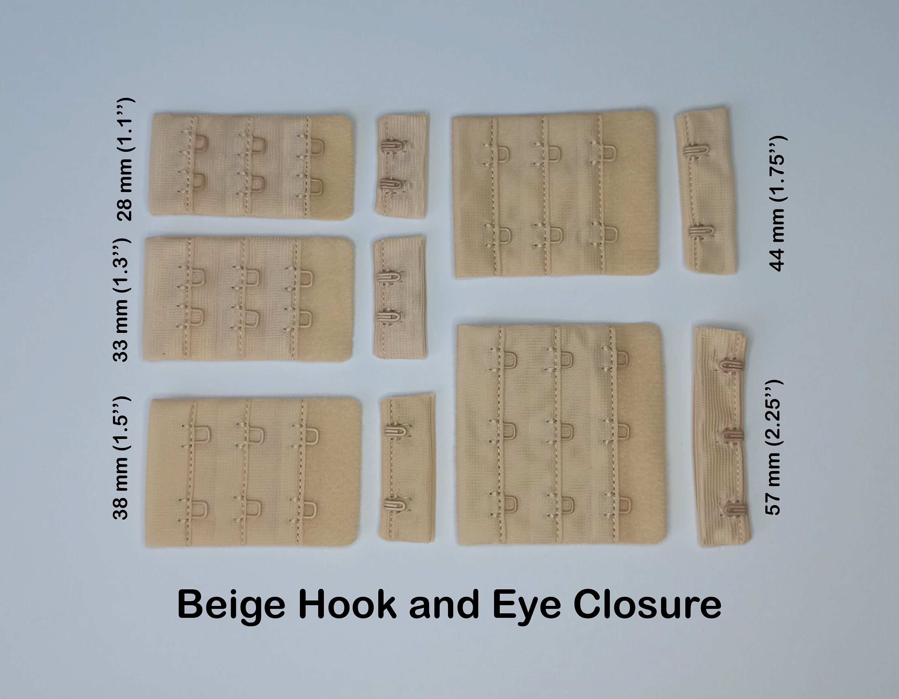 Beige Hook & Eye Closures for Bra Making and Sewing Lingerie - Made in ...