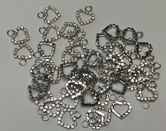 Lingerie pendant charms - Bramaking jewelry - Heart with Rhinestones - Crystal Embellishment for Bramaking - Premium Quality - Made in EU