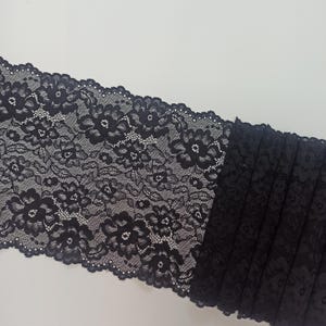 Black Stretch Lace Trim, Semi-Transparent lingerie lace, Stretch Bramaking Lace