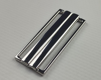 Sujetador de 50 mm (2") con cierre frontal sin níquel - Cierre de gancho para bikini - Cierre plateado para sujetador, traje de baño y lencería - Fabricado en la UE