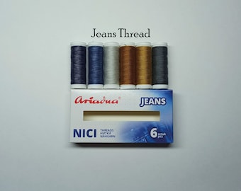 Set of JEANS thread - 6 Spools Set