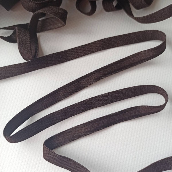 Chocolate Brown Bra Strap Elastic 10mm or 3/8 inch wide. Satin Plush Bra Strap Elastic Bra Making Bramaking Supplies Lingerie Sewing