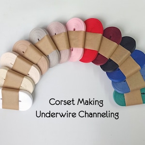 3/8&quot;- 10 mm Woven Underwire Cover, Underwire Casing, Channeling for Corsets