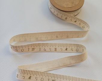 15 mm (5/8") Measuring tape Cotton Twill Tape, Cotton Herringbone Tape, Bleached Webbing Sewing Trim, Face Mask Supplies