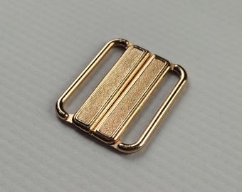 25 mm/1" Red Gold Nickel Free Front Closing Bra Clasp - Bikini Hook Closure for Bra, Swimwear, Lingerie - Made in EU