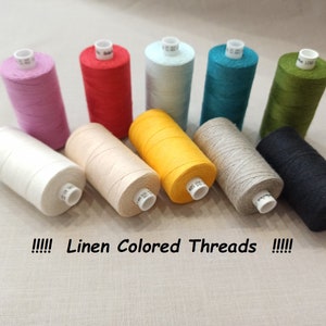 100% linen colored thread 500 m spool - 8 COLORS!