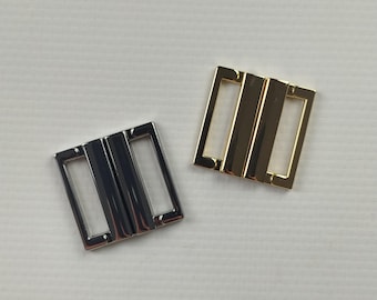 Sujetador de 20 mm (3/4") con cierre frontal sin níquel - Cierre de gancho para bikini - Plateado u dorado para sujetadores, trajes de baño y lencería - Fabricado en la UE