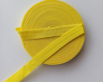 5-10m Yellow Foldover Elastic 15 mm or 5/8 inch wide  Fold Over Elastic FOE Underwear Making Lingerie Bra Swimsuits Making