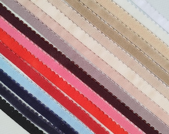 Picot Elastic 10 mm or 3/8 inch wide, Plush Back Lingerie Making Picot Elastic - Made in EU