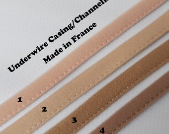 3/8"- 10 mm Beige colors Underwire Casing/Channeling for Bra Making - Made in France
