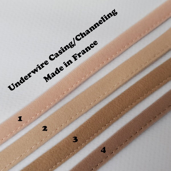 3/8"- 10 mm Beige colors Underwire Casing/Channeling for Bra Making - Made in France