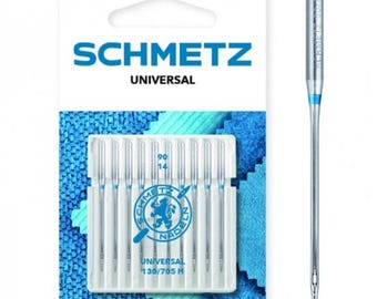 Agujas universales Schmetz originales para máquina de coser - Paquete de 10 agujas - Tamaños mono