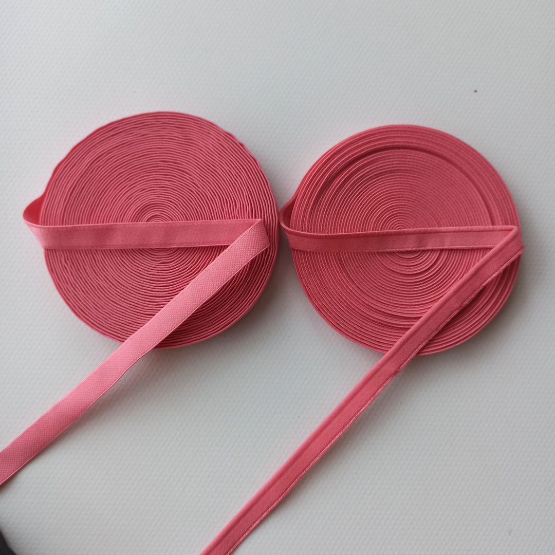 Coral Pink Bra Band Elastic 10mm 3/8 Wide and Matching Bra Strap Elastic 12mm 1/2, Bra/lingerie