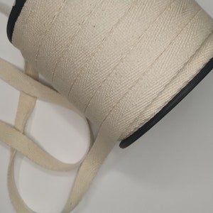 1 cm (3/8&quot;) Cotton Twill Tape, 10 METERS Cotton Herringbone Tape, Natural Webbing Sewing Trim, Face Mask Supplies Earth Friendly Ribbon