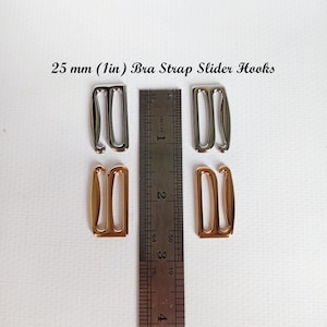Bra Hooks Metal Bra Slider Hooks Shiny Gold MULTI SIZE Swan Hook G Hook  Adjuster FOR Swimwear Bra Strap Replacement Bulk Hooks Supply-30pcs 