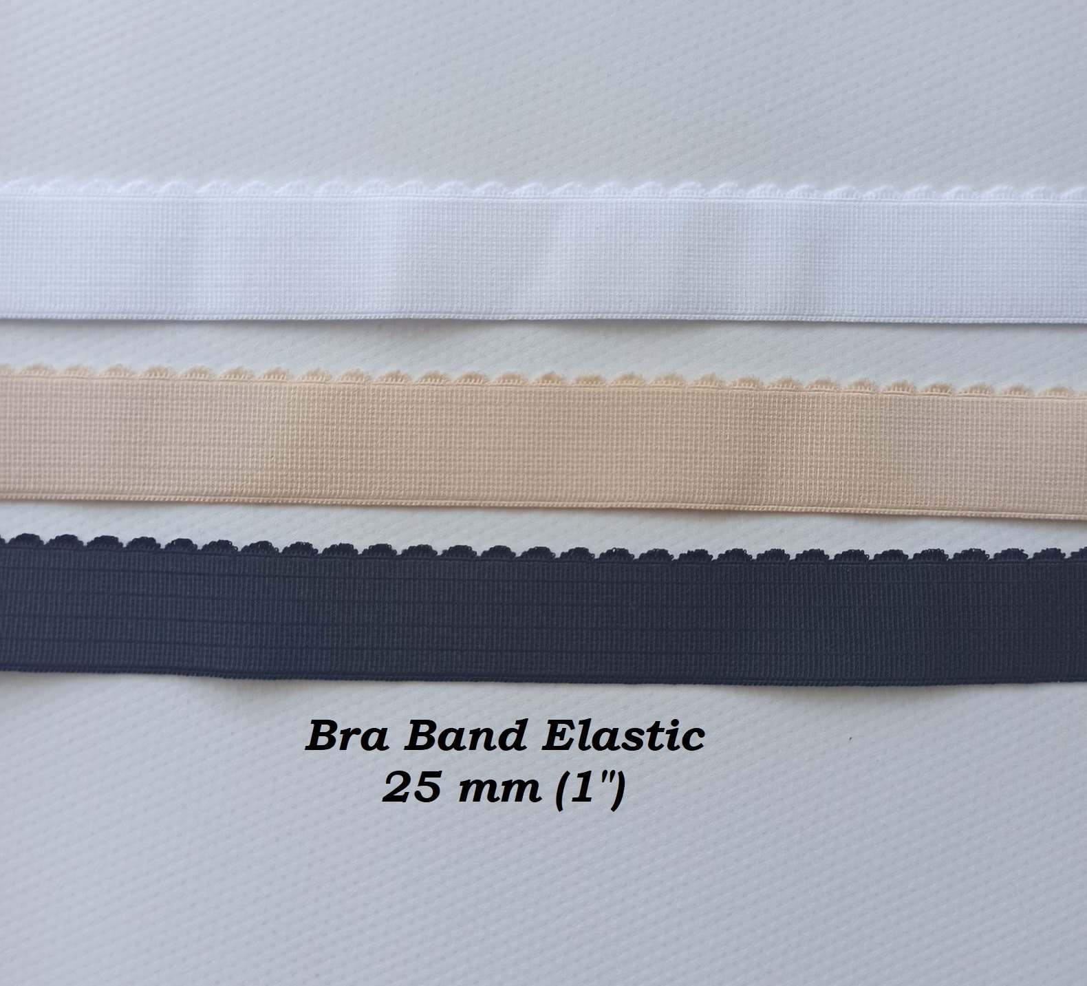 Bra/lingerie Band Elastic. Plain Band Black Elastic. Plush Back. Black  Colour 10mm Wide 
