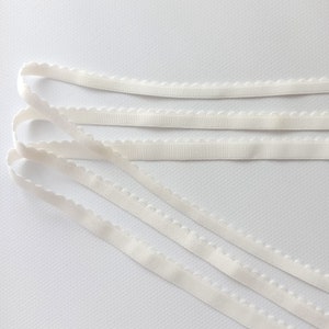 Ivory Picot Elastic 10-12-15 mm (3/8-1/2-5/8 in) wide Picot Elastic Bra Making Bramaking Supplies Lingerie Sewing