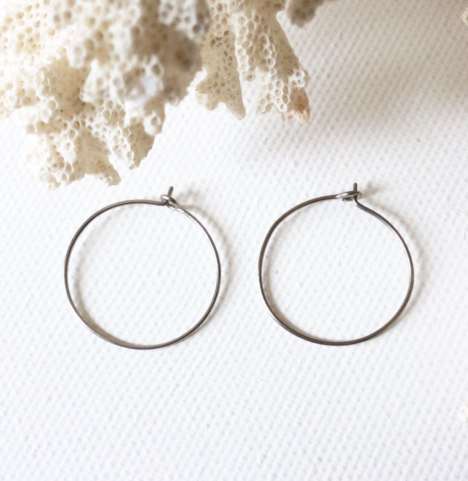 Small hoop TITANIUM EARRINGS for men Etsy