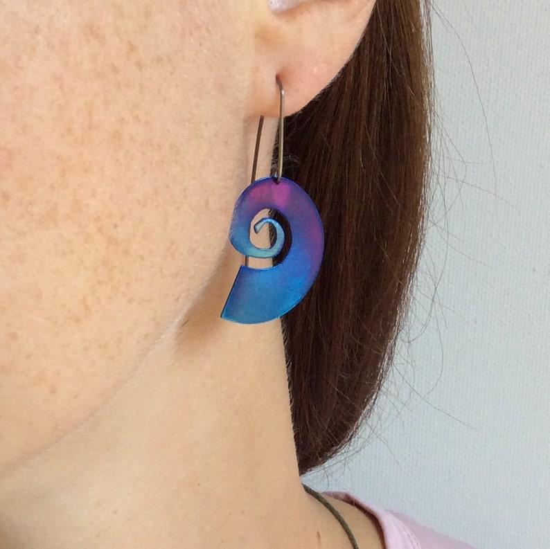 Mismatched seashell TITANIUM EARRINGS for sensitive ears Etsy