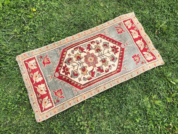 Alfombra de área turca, alfombra de corredor de baño, alfombra pequeña  vintage, alfombra de alfombra Oushak, alfombra mini oriental, alfombra Boho  de lana, alfombra de felpudo vintage 1'9x3'5 -  México