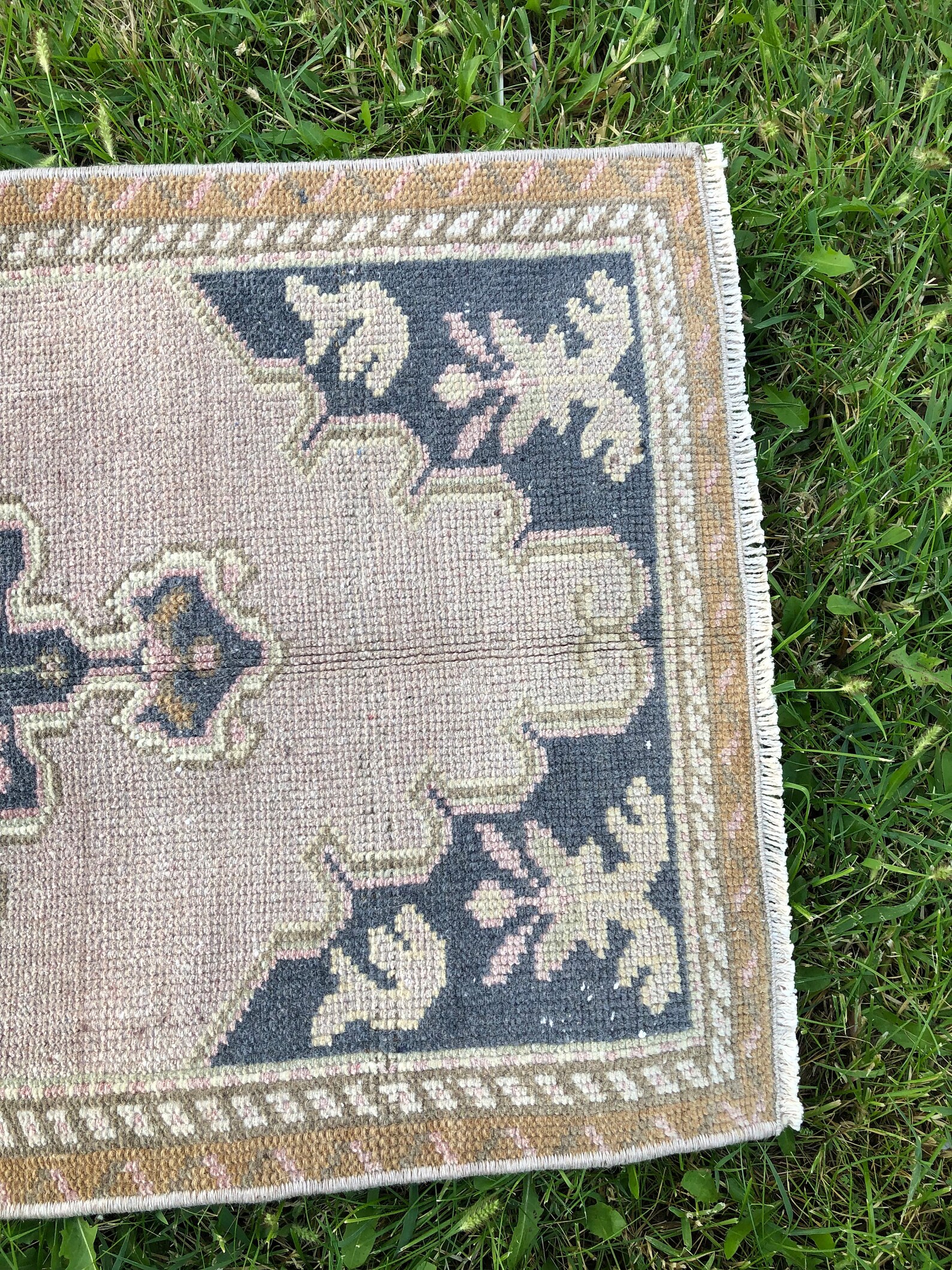 Turkish Bath Rug Small Vintage Runner 2x3 Oushak Rug Pink Etsy