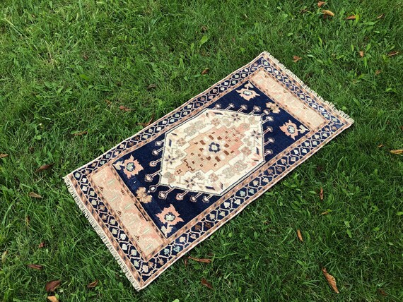 Vintage 2x3 Rug, Blue Oushak Rug, Turkish Bath Mat, Small Runner Rug, Mini  Boho Rug, Entry Rug Outdoor, Patio Rug, Vintage Doormat 1'8x3'5 -   Sweden