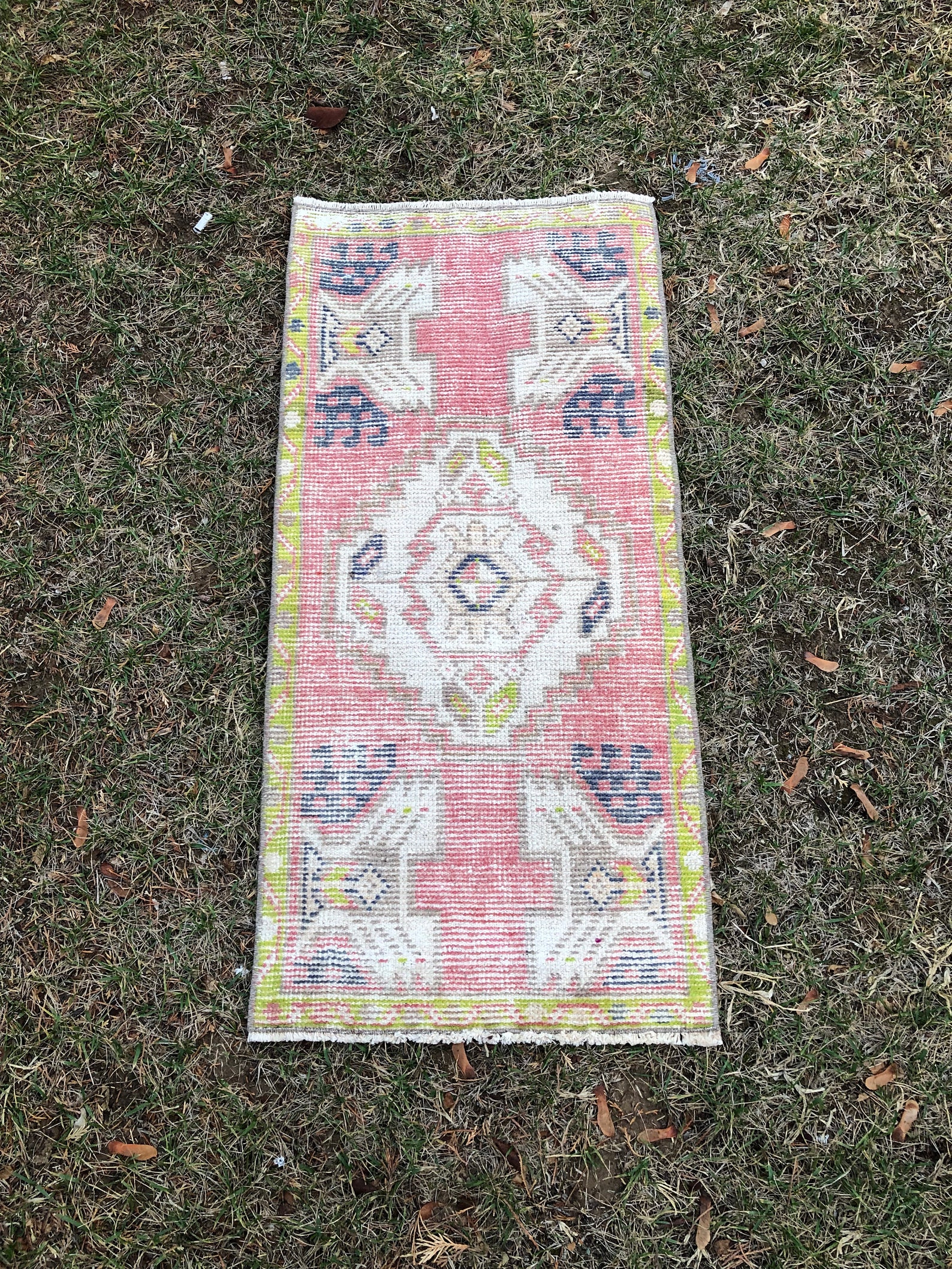 2x3 Vintage Rug Blush Pink Rug Small Turkish Runner Mini Etsy