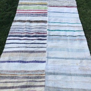 Bohemian Rag Rug, Large Vintage Area Rug, Hand Loomed Rug for Kitchen ...