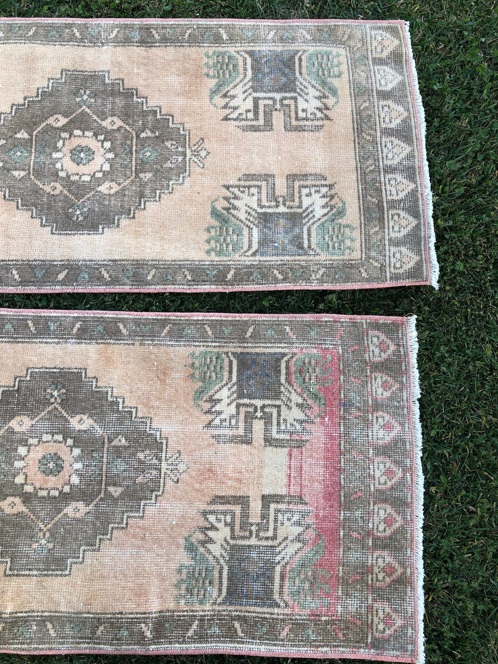 Turkish Bath Mat Set Set of Two Small Oushak Rug 2x4 Vintage Etsy