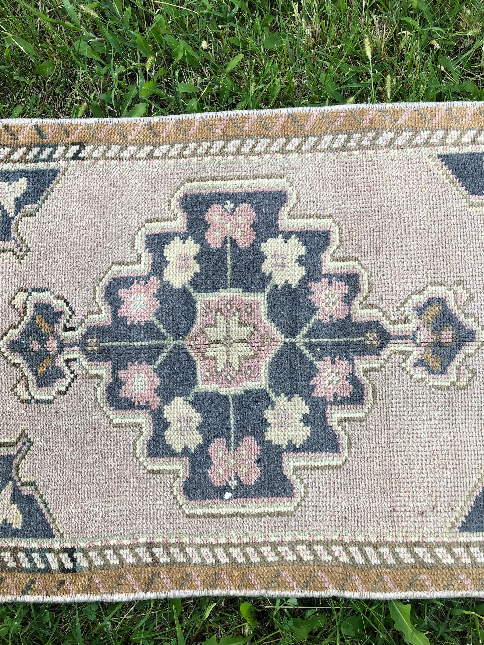 Turkish Bath Rug Small Vintage Runner 2x3 Oushak Rug Pink Etsy